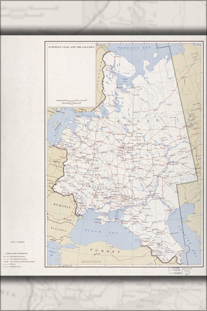 Poster, Many Sizes Available; Cia Map W Soviet Union Eastern Bloc Caucasus 1960