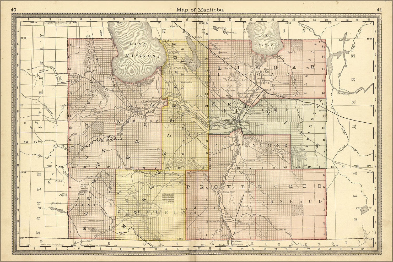 Poster, Many Sizes Available; Map Of Manitoba Canada 1881