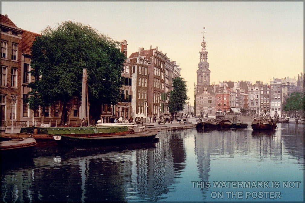 Poster, Many Sizes Available; Singel Canal In Amsterdam, The Netherlands  C1900