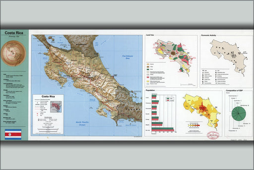 Poster, Many Sizes Available; Cia Summary Map Of Costa Rica 1991