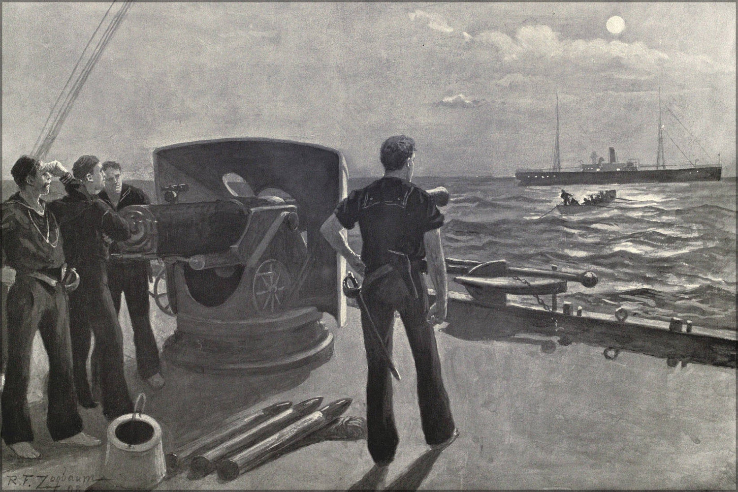 Poster, Many Sizes Available; On The Blockade Off San Juan 1898 War With Spain