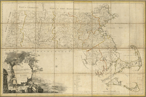 Poster, Many Sizes Available; Map Of Massachusetts 1802