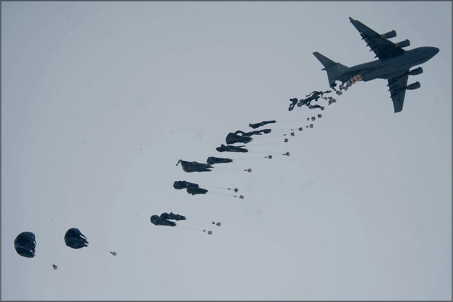 Poster, Many Sizes Available; Air Force C-17 Globemaster Iii Aircraft Drops Fuel Containers