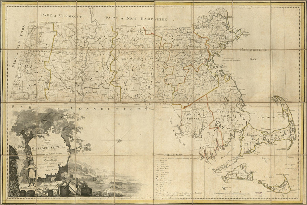 Poster, Many Sizes Available; Map Of Massachusetts Proper 1801