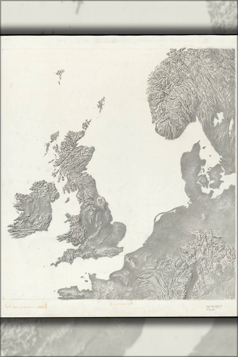 Poster, Many Sizes Available; Cia Terrain Map Of North Sea Great Britain Denmark