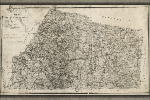 Poster, Many Sizes Available; Map Of Mecklenburg Co., Virginia 1864