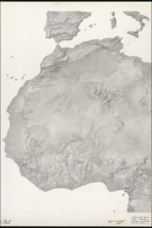 Poster, Many Sizes Available; Cia Terrain Map Of Northwest Africa