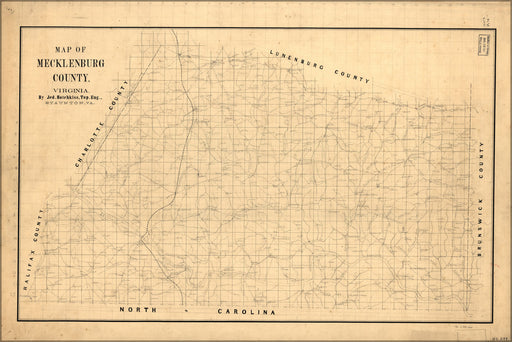 Poster, Many Sizes Available; Map Of Mecklenburg County, Virginia 1860