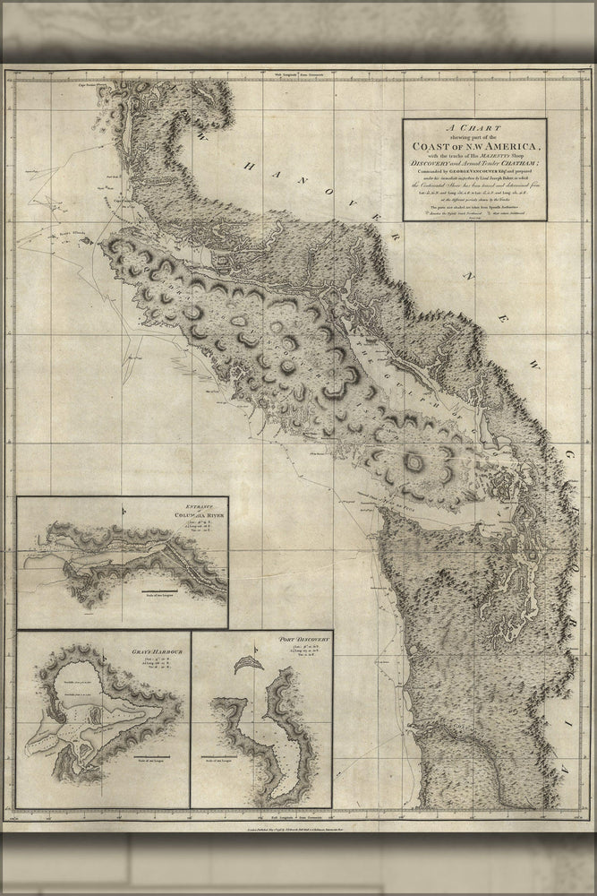 Poster, Many Sizes Available; Map Of British Columbia Washington State 1798