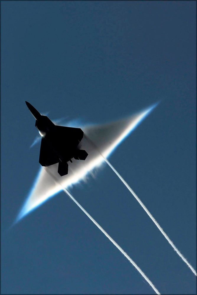 Poster, Many Sizes Available; Air Force F-22 Raptor Executes A Transonic Flyby (Check Other Folder)