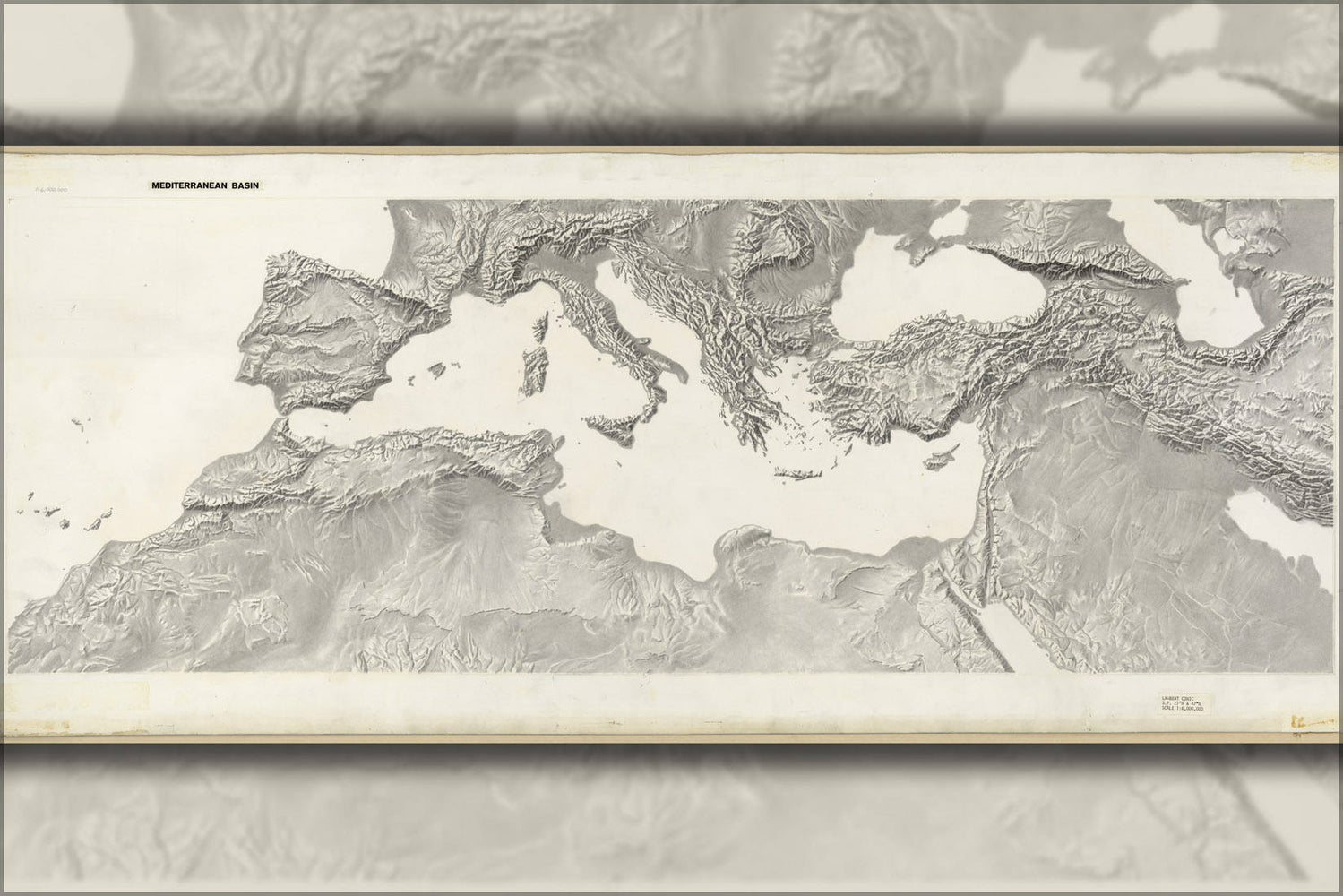 Poster, Many Sizes Available; Cia Terrain Map Of S. Europe And N. Africa P2