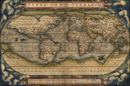 Poster, Many Sizes Available; Ortelius World Map Typvs Orbis Terrarvm 1570