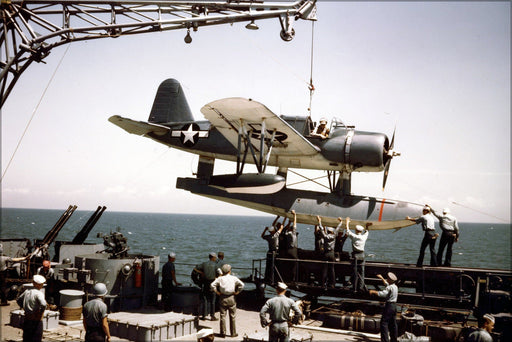 Poster, Many Sizes Available; Os2N-1 Kingfisher Floatplane Uss Missouri (Bb-63)