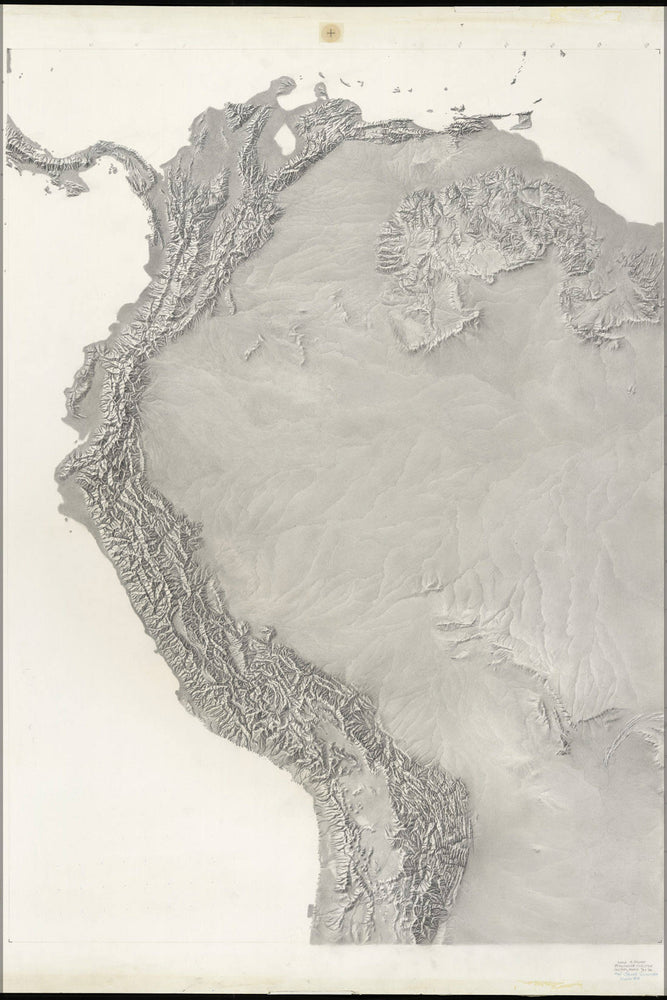 Poster, Many Sizes Available; Cia Terrain Map Of South America & Andes Mountains