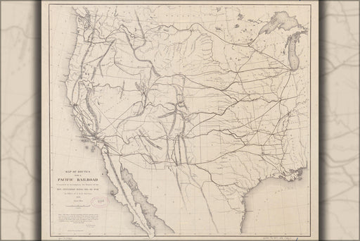 Poster, Many Sizes Available; Map Of Transcontinental Railroad Routes 1857