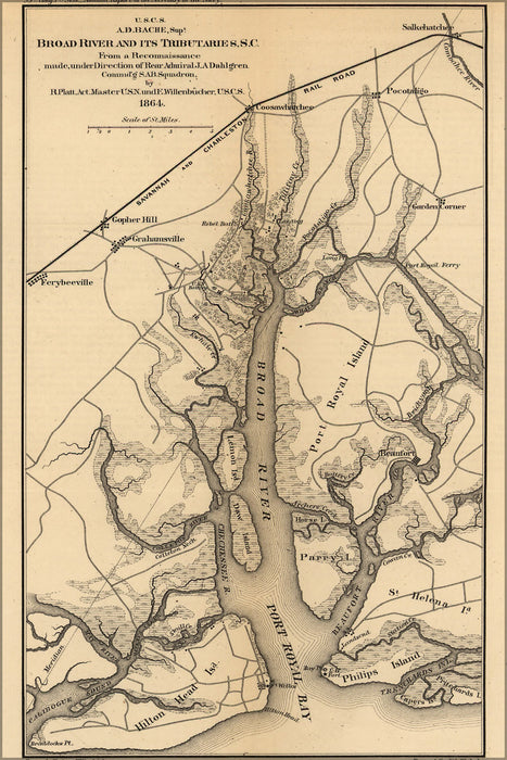 Poster, Many Sizes Available; Map Of Broad River, South Carolina