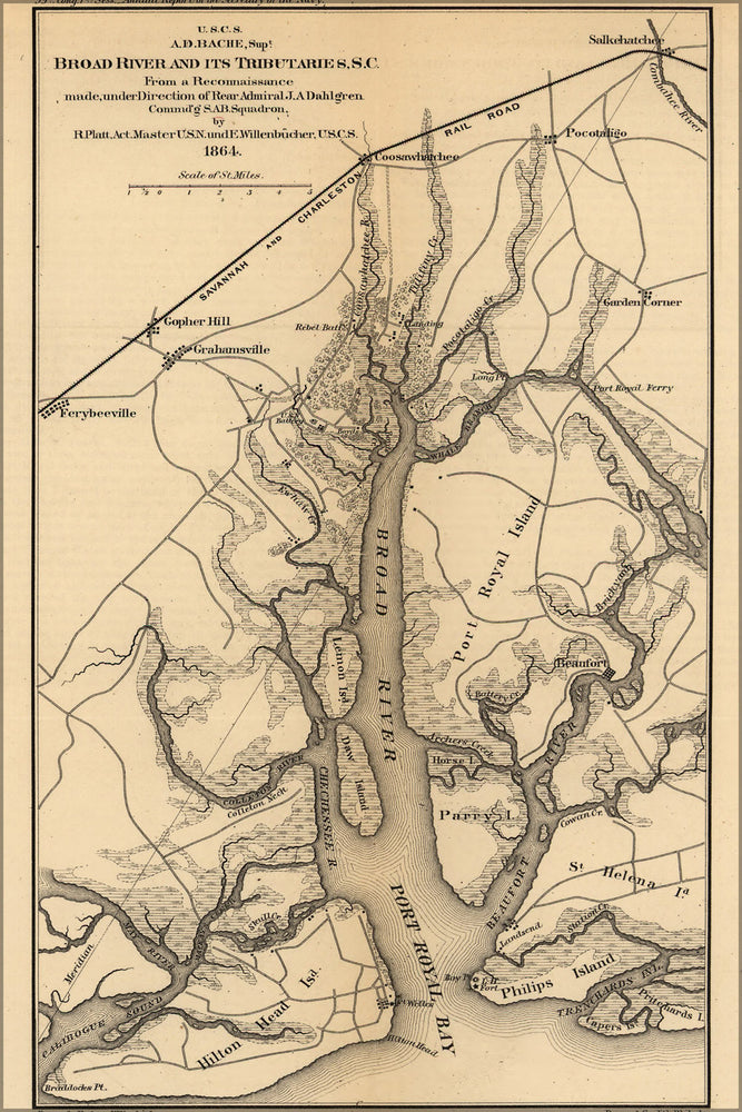 Poster, Many Sizes Available; Map Of Broad River, South Carolina