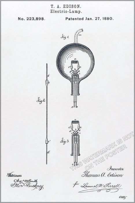 Poster, Many Sizes Available; Light Bulb Patent Application C.1880