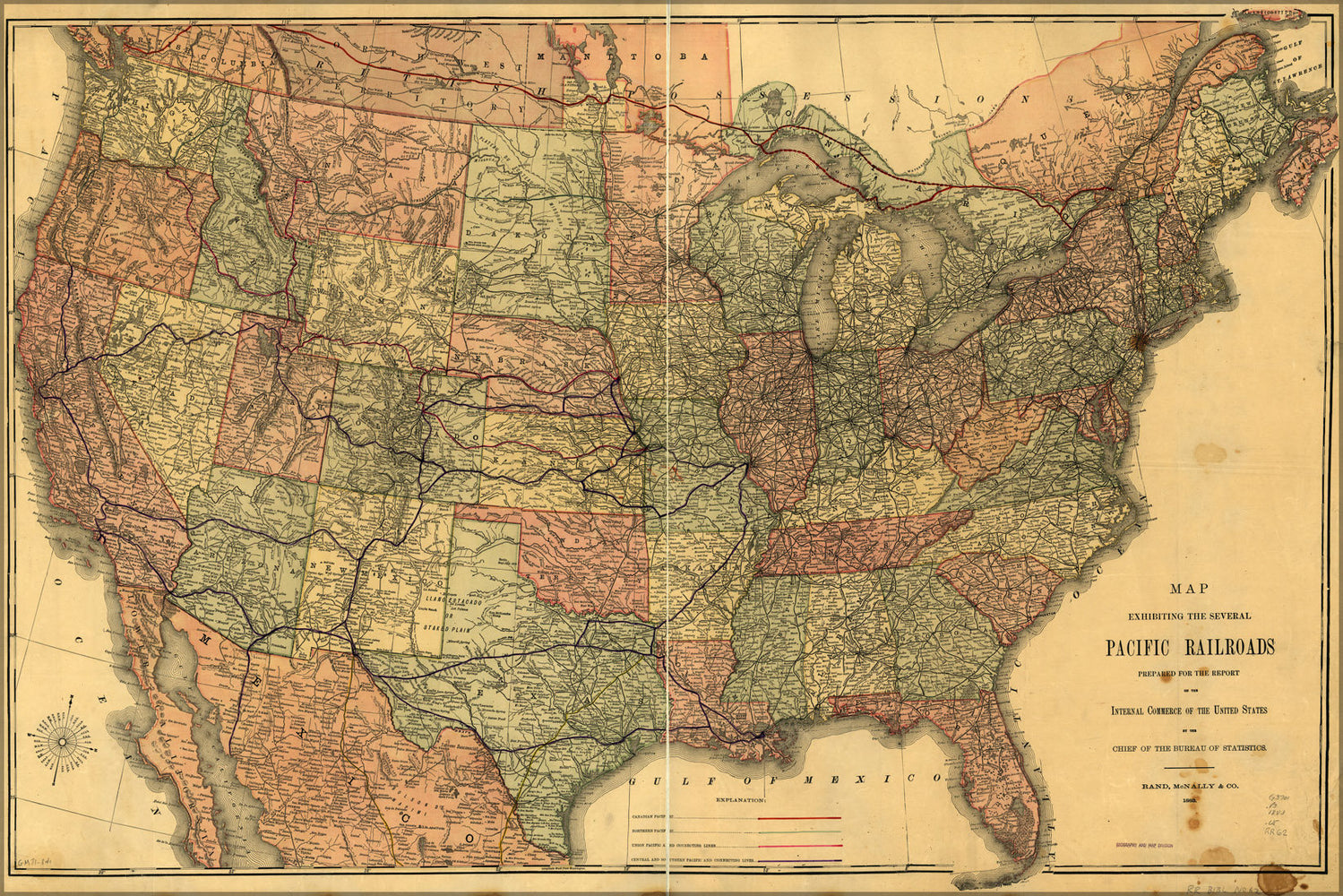 Poster, Many Sizes Available; Map Of Transcontinental Railroads 1883