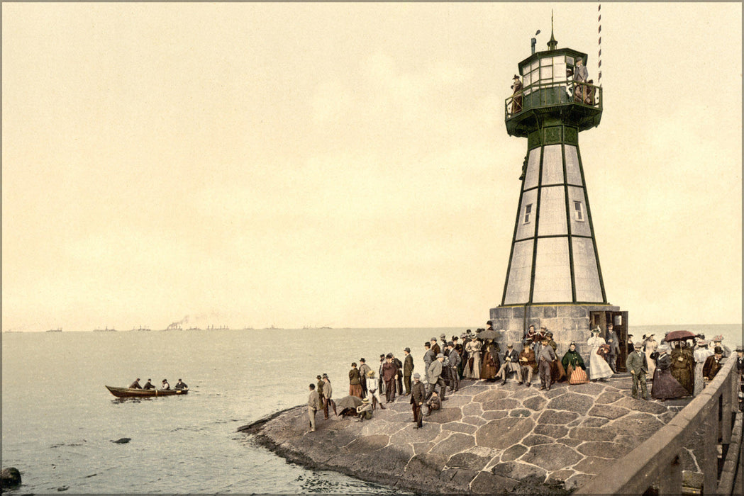 Poster, Many Sizes Available; Lighthouse, Neufahrwasser, Gdansk, Poland 1890 Photochrom