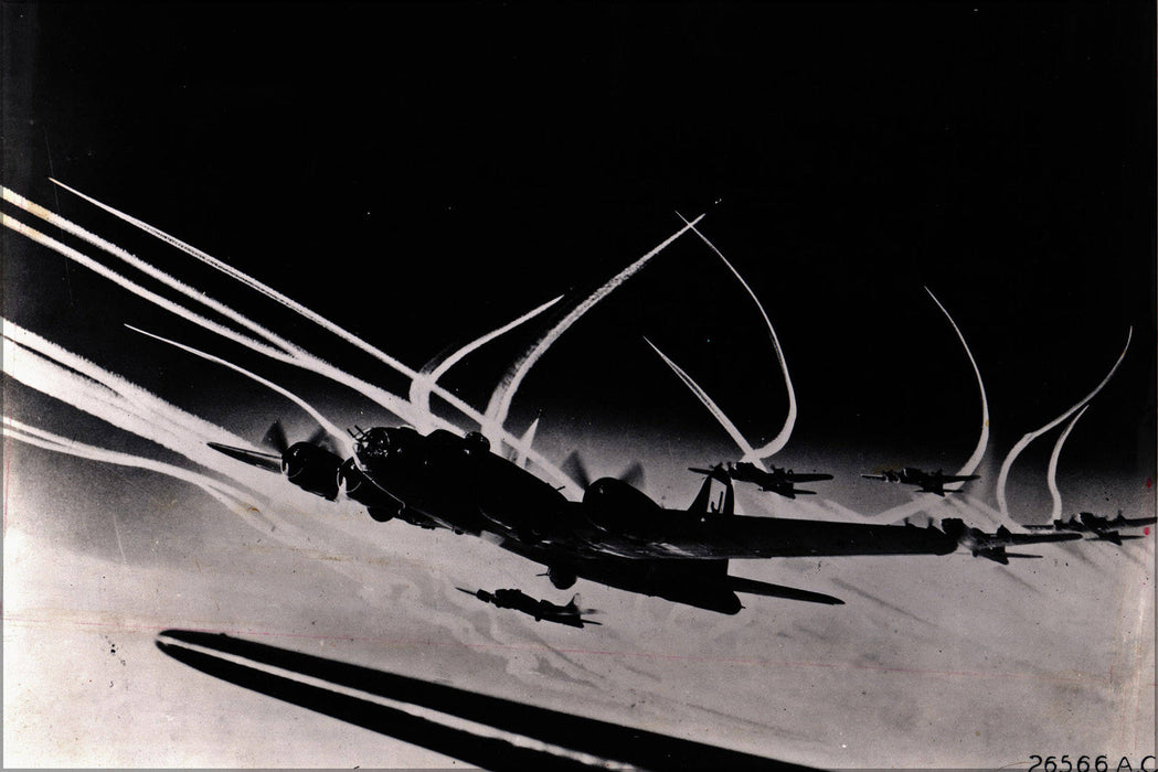 Poster, Many Sizes Available; Boeing B-17F Flying Fortress 390Th Bg Fighter Contrails  1943