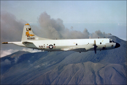 Poster, Many Sizes Available; P-3C Orion Patrol Squadron Vp-44 Golden Pelicans Mount Etna