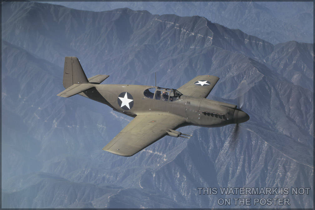 Poster, Many Sizes Available; P-51 Mustang Mustang Mk. Ia On A Test Flight From Naa&#39;S Inglewood, California