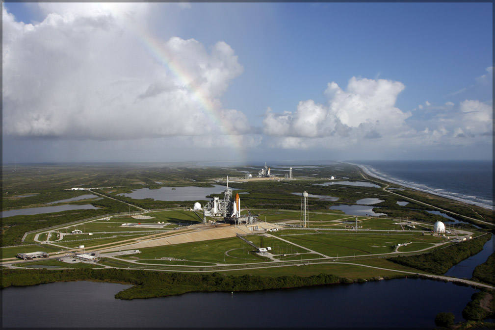 Poster, Many Sizes Available; Space Shuttle Atlantis  And Endeavour On Launch Pad B