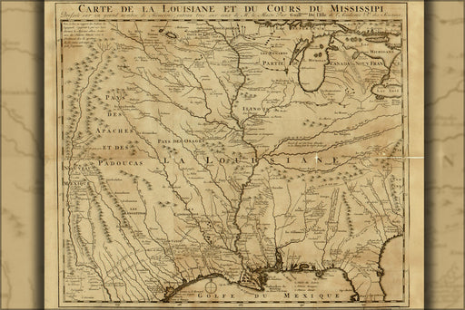 Poster, Many Sizes Available; Map Of Mississippi River Valley. 1717