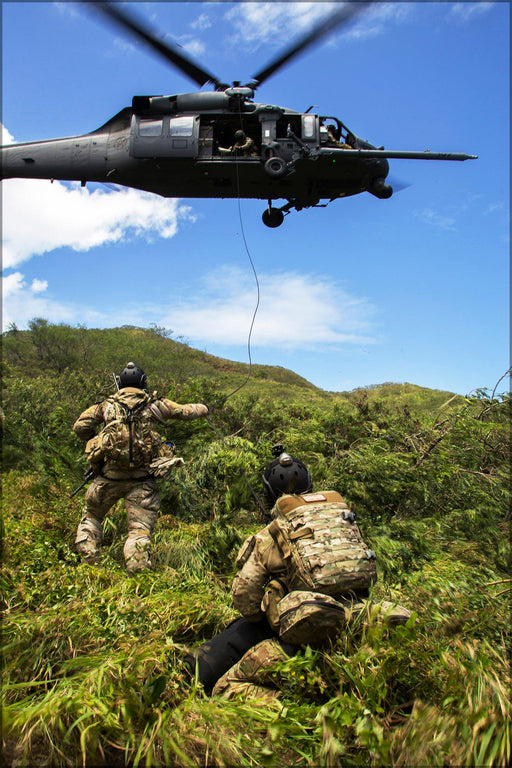 Poster, Many Sizes Available; Air Force Pararescuemen Sikorsky Hh-60G Pave Hawk Helicopter