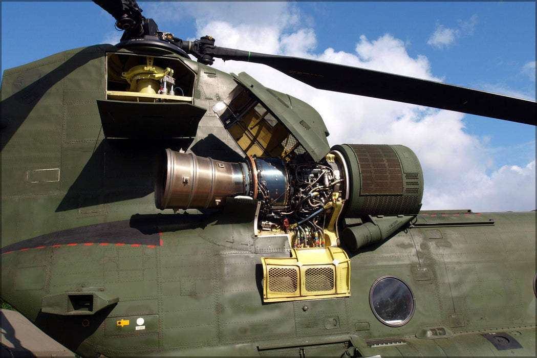 Poster, Many Sizes Available; Boeing Ch-47D Chinook Helicopter Engine