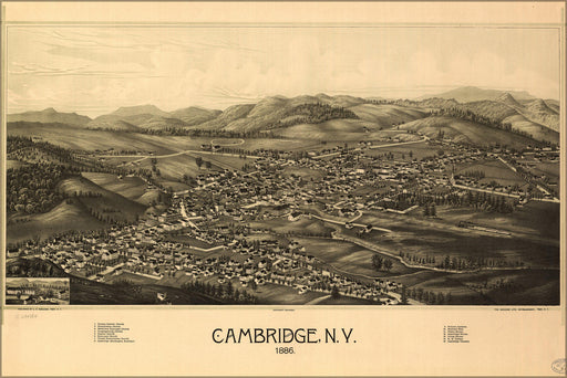 Poster, Many Sizes Available; Map Of Cambridge, New York 1886