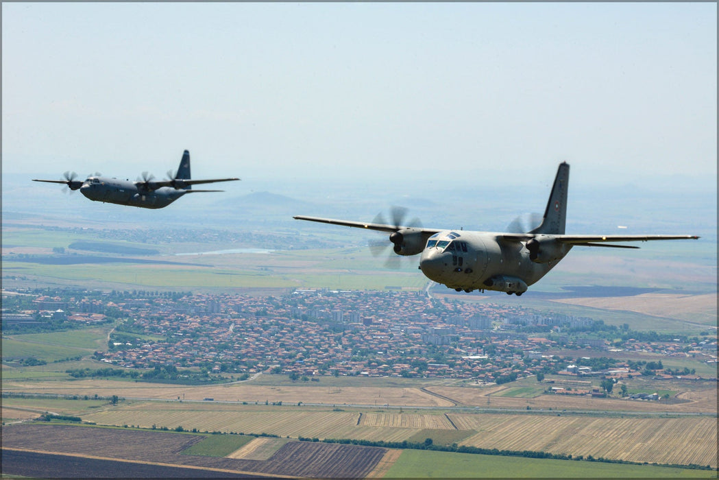 Poster, Many Sizes Available; Lockheed Martin C-130J Hercules & Lenia C-27J Spartan