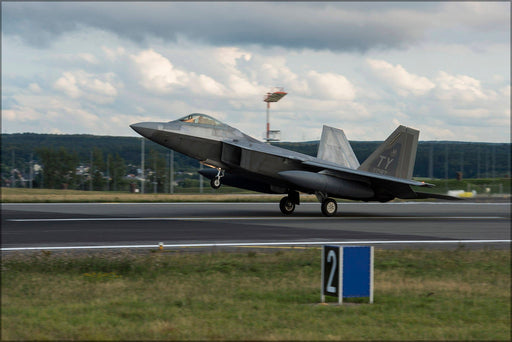 Poster, Many Sizes Available; Lockheed Martin F-22A Raptor Lands At Spangdahlem Air Base