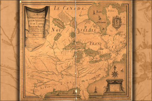 Poster, Many Sizes Available; Map Of Canada, Hudson Bay Region, And Eastern United States 1685