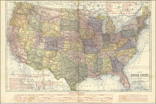 Poster, Many Sizes Available; Map Of United States Of America 1920