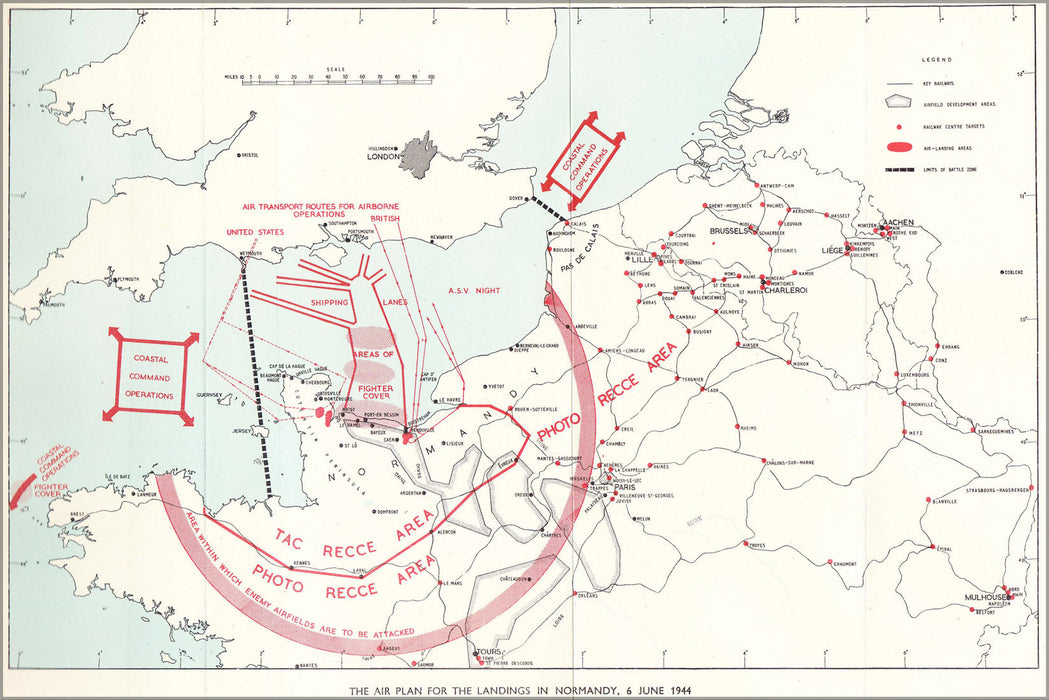 Poster, Many Sizes Available; Air Plan For Landings In Normandy June 1944