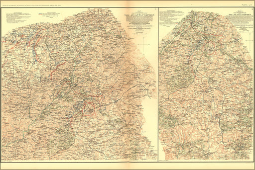 Poster, Many Sizes Available; Civil War Map Atlanta Campaign  P2