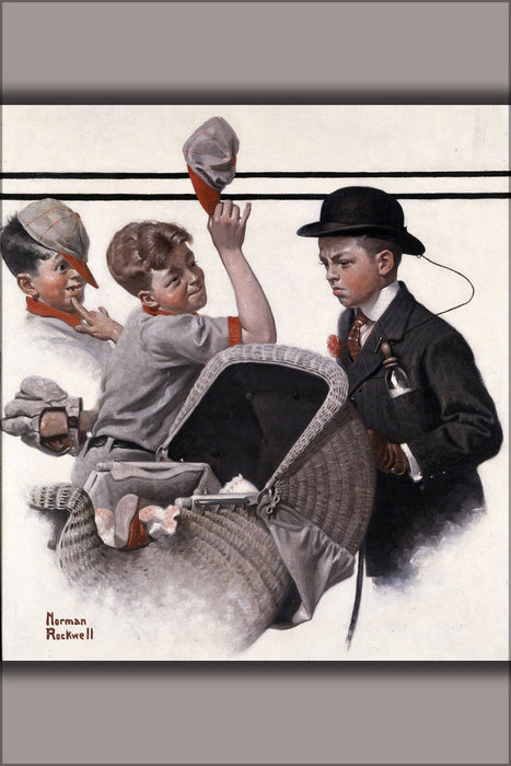 Poster, Many Sizes Available; Boy With Baby Carriage By Norman Rockwell 1916