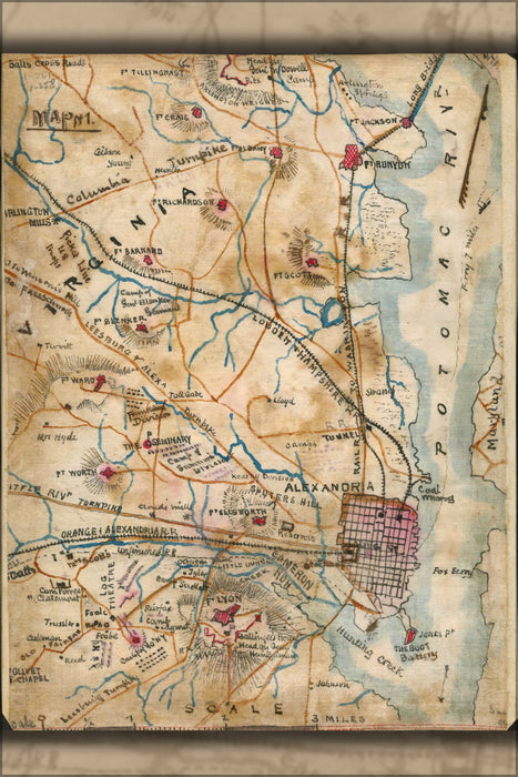 Poster, Many Sizes Available; Civil War Map Of Alexandria, Virginia 1864