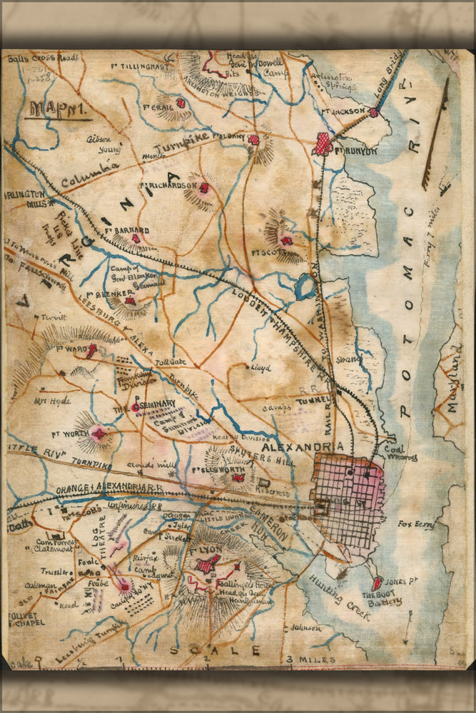 Poster, Many Sizes Available; Civil War Map Of Alexandria, Virginia 1864