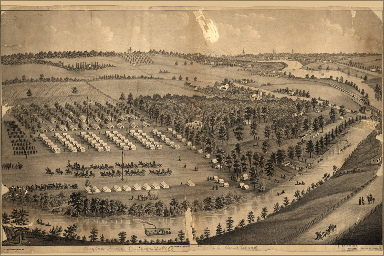 Poster, Many Sizes Available; Civil War Map Of Army Camp Cuyahoga Falls, Ohio