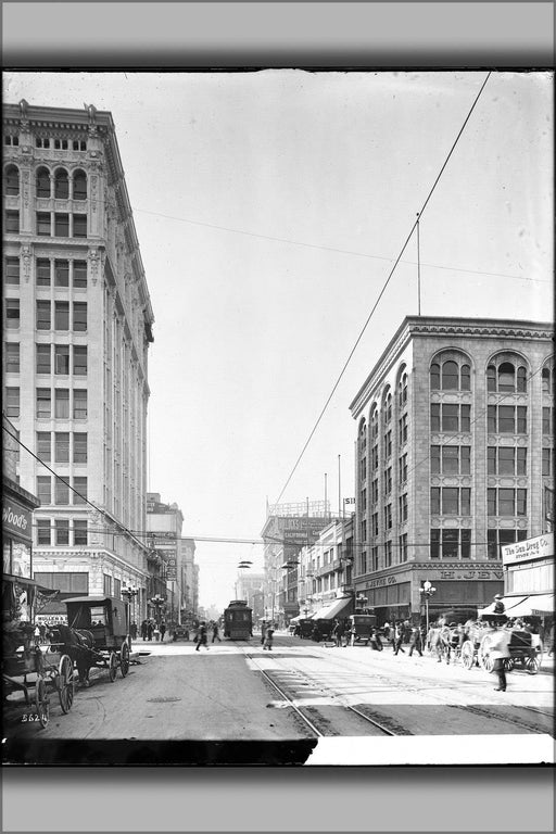 Poster, Many Sizes Available; Broadway, Looking North From Seventh Street, Los Angeles, Ca.1907-1917 (Chs-5624)