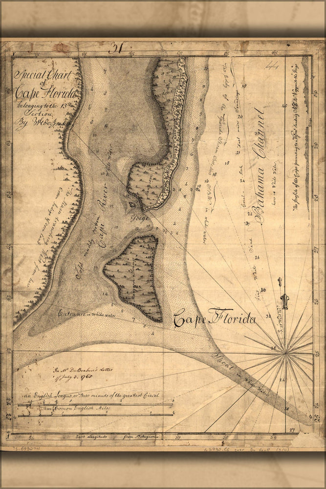 Poster, Many Sizes Available; Map Of Cape Florida 1765