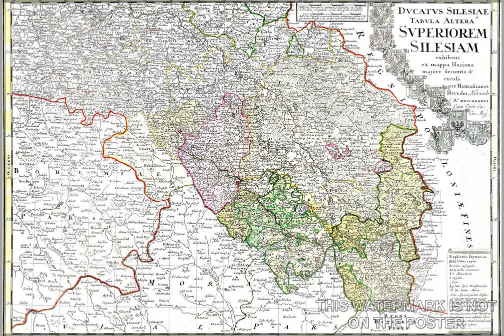 Poster, Many Sizes Available; Map Of Upper Silesia And The Duchies Of Silesia, 1746