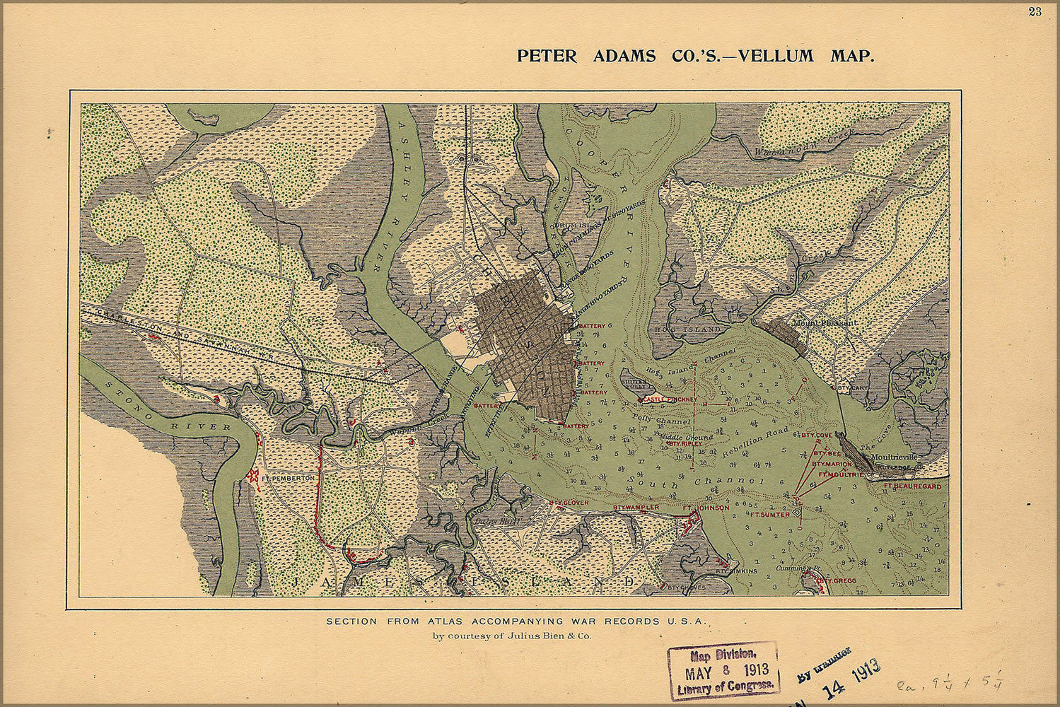 Poster, Many Sizes Available; Civil War Map Of Charleston Harbor Defenses