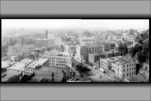 Poster, Many Sizes Available; Panoramic View Of Downtown Los Angeles, Looking South Between Spring Street And Broadway From The Courthouse,