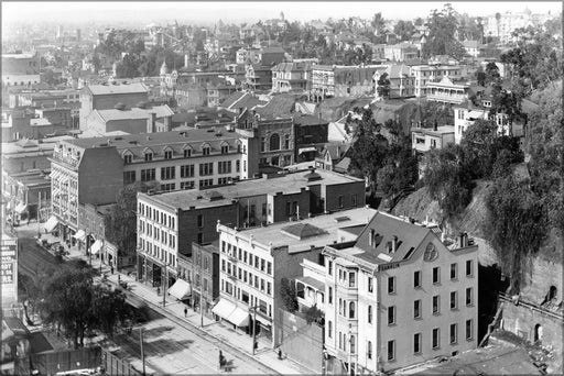 Poster, Many Sizes Available; Panoramic View Of Downtown Los Angeles, Looking South Between Spring Street And Broadway From The Courthouse,