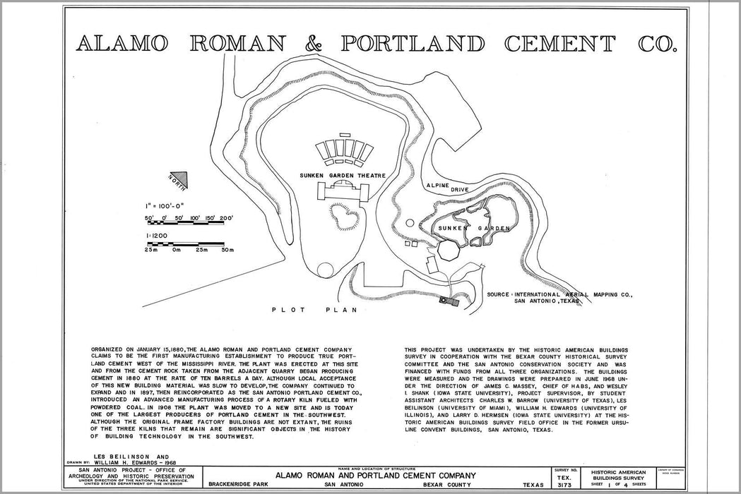 Poster, Many Sizes Available; Alamo Roman And Portland Cement Company, Brackenridge Park, San Antonio, Bexar County, Tx Habs Tex,15 Sant,35