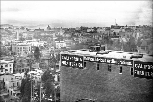 Poster, Many Sizes Available; Panoramic View Of Los Angeles From The Lankershim Hotel, Showing, 7Th Street, Broadway, And Spring Street, Ca.